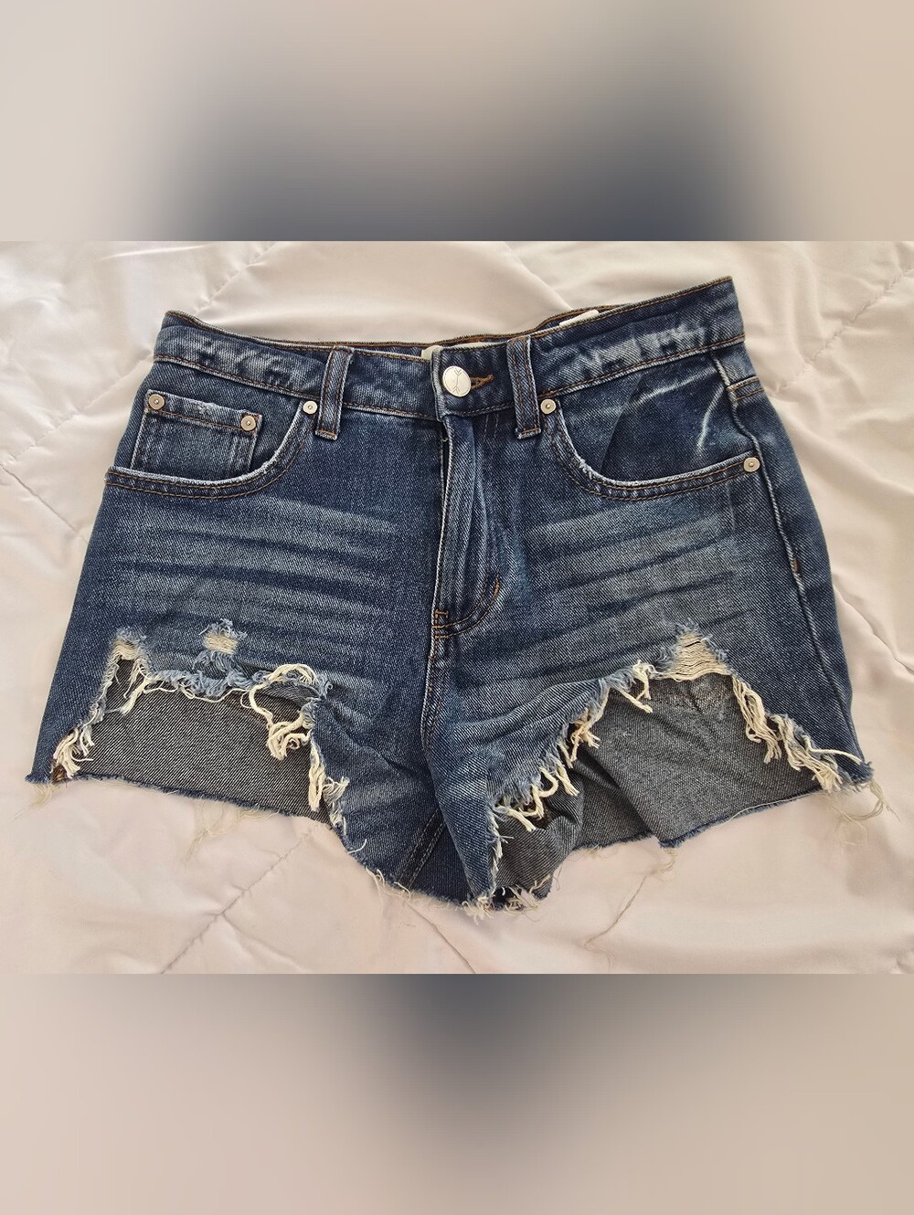 BanJara Distressed Blue Denim Women's Cutoff Shorts